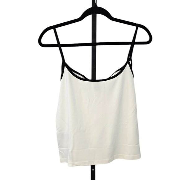 Anthropologie Maeve Contrast Piped Tank Top Size XL White Black V-Neck NWT - Picture 5 of 7
